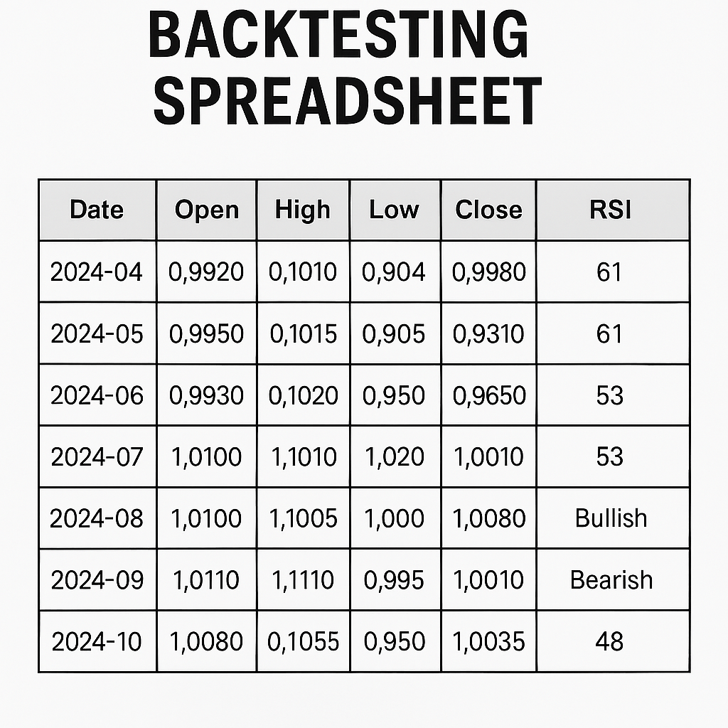 Divergence trading backtesting spreadsheet