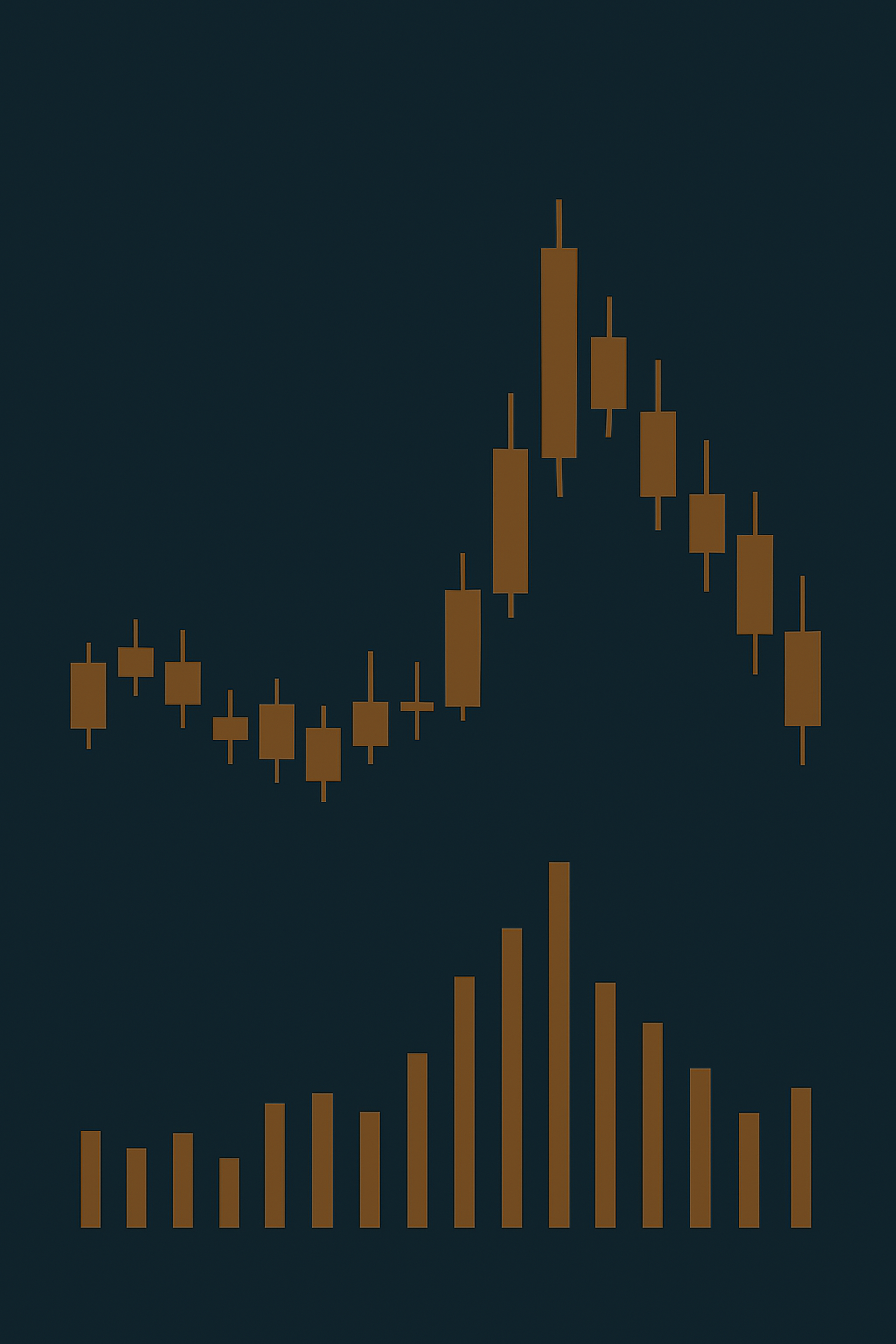 price candles and volume bars
